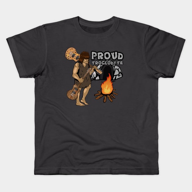 Proud Troglodyte v2 Kids T-Shirt by The Trogly's Guitar Show